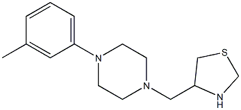 4-{[4-(3-methylphenyl)piperazin-1-yl]methyl}-1,3-thiazolidine Struktur