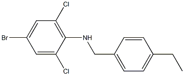 4-bromo-2,6-dichloro-N-[(4-ethylphenyl)methyl]aniline Struktur