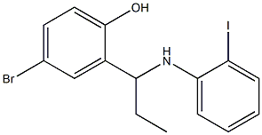 4-bromo-2-{1-[(2-iodophenyl)amino]propyl}phenol Struktur