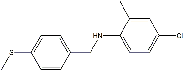 4-chloro-2-methyl-N-{[4-(methylsulfanyl)phenyl]methyl}aniline Struktur