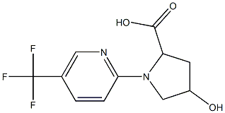 4-hydroxy-1-[5-(trifluoromethyl)pyridin-2-yl]pyrrolidine-2-carboxylic acid Struktur