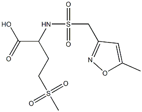 4-methanesulfonyl-2-{[(5-methyl-1,2-oxazol-3-yl)methane]sulfonamido}butanoic acid Struktur