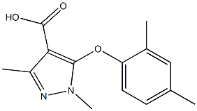 5-(2,4-dimethylphenoxy)-1,3-dimethyl-1H-pyrazole-4-carboxylic acid Struktur