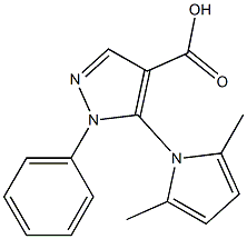 5-(2,5-dimethyl-1H-pyrrol-1-yl)-1-phenyl-1H-pyrazole-4-carboxylic acid Struktur