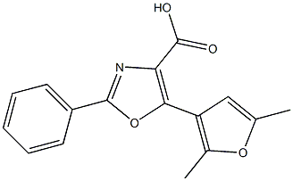 5-(2,5-dimethylfuran-3-yl)-2-phenyl-1,3-oxazole-4-carboxylic acid Struktur