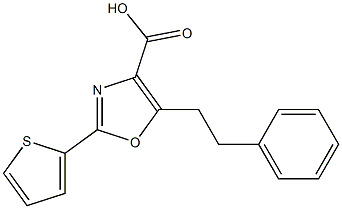 5-(2-phenylethyl)-2-(thiophen-2-yl)-1,3-oxazole-4-carboxylic acid Struktur