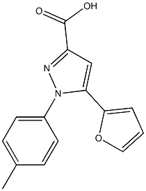 5-(furan-2-yl)-1-(4-methylphenyl)-1H-pyrazole-3-carboxylic acid Struktur