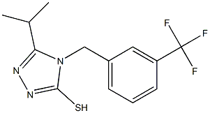 5-(propan-2-yl)-4-{[3-(trifluoromethyl)phenyl]methyl}-4H-1,2,4-triazole-3-thiol Struktur