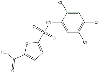 5-[(2,4,5-trichlorophenyl)sulfamoyl]furan-2-carboxylic acid Struktur