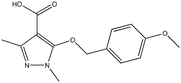 5-[(4-methoxyphenyl)methoxy]-1,3-dimethyl-1H-pyrazole-4-carboxylic acid Struktur