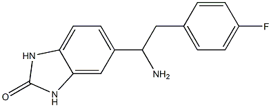 5-[1-amino-2-(4-fluorophenyl)ethyl]-2,3-dihydro-1H-1,3-benzodiazol-2-one Struktur