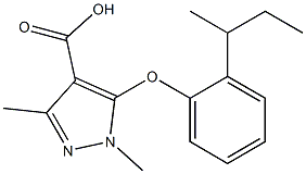 5-[2-(butan-2-yl)phenoxy]-1,3-dimethyl-1H-pyrazole-4-carboxylic acid Struktur