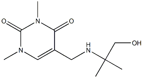 5-{[(1-hydroxy-2-methylpropan-2-yl)amino]methyl}-1,3-dimethyl-1,2,3,4-tetrahydropyrimidine-2,4-dione Struktur