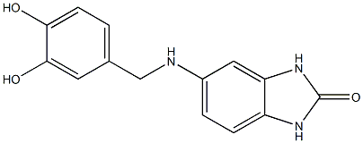 5-{[(3,4-dihydroxyphenyl)methyl]amino}-2,3-dihydro-1H-1,3-benzodiazol-2-one Struktur