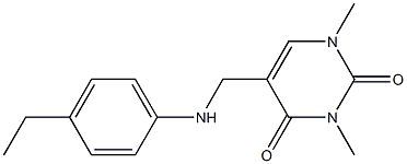 5-{[(4-ethylphenyl)amino]methyl}-1,3-dimethyl-1,2,3,4-tetrahydropyrimidine-2,4-dione Struktur