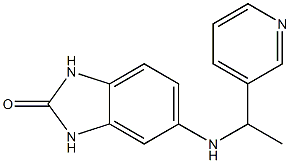 5-{[1-(pyridin-3-yl)ethyl]amino}-2,3-dihydro-1H-1,3-benzodiazol-2-one Struktur