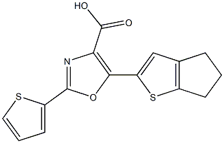 5-{4H,5H,6H-cyclopenta[b]thiophen-2-yl}-2-(thiophen-2-yl)-1,3-oxazole-4-carboxylic acid Struktur