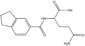 5-amino-2-[(2,3-dihydro-1H-inden-5-ylcarbonyl)amino]-5-oxopentanoic acid Struktur