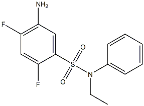 5-amino-N-ethyl-2,4-difluoro-N-phenylbenzene-1-sulfonamide Struktur