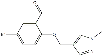 5-bromo-2-[(1-methyl-1H-pyrazol-4-yl)methoxy]benzaldehyde Struktur