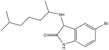 5-bromo-3-[(6-methylheptan-2-yl)amino]-2,3-dihydro-1H-indol-2-one Struktur