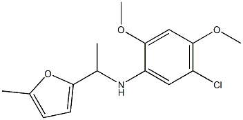 5-chloro-2,4-dimethoxy-N-[1-(5-methylfuran-2-yl)ethyl]aniline Struktur