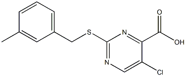 5-chloro-2-[(3-methylbenzyl)thio]pyrimidine-4-carboxylic acid Struktur