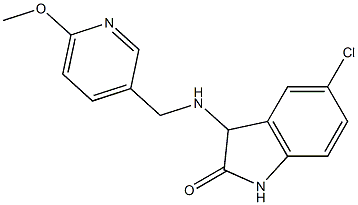 5-chloro-3-{[(6-methoxypyridin-3-yl)methyl]amino}-2,3-dihydro-1H-indol-2-one Struktur