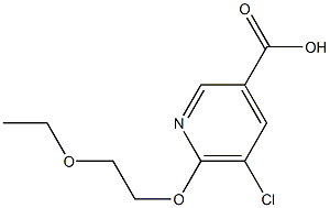 5-chloro-6-(2-ethoxyethoxy)pyridine-3-carboxylic acid Struktur