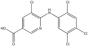 5-chloro-6-[(2,4,5-trichlorophenyl)amino]pyridine-3-carboxylic acid Struktur