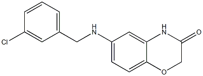 6-{[(3-chlorophenyl)methyl]amino}-3,4-dihydro-2H-1,4-benzoxazin-3-one Struktur