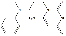 6-amino-1-{3-[methyl(phenyl)amino]propyl}-1,2,3,4-tetrahydropyrimidine-2,4-dione Struktur