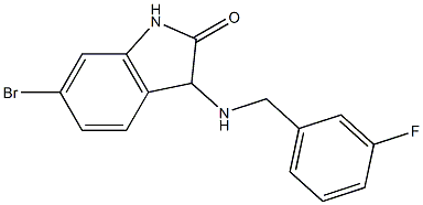 6-bromo-3-{[(3-fluorophenyl)methyl]amino}-2,3-dihydro-1H-indol-2-one Struktur