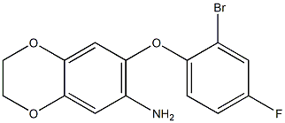 7-(2-bromo-4-fluorophenoxy)-2,3-dihydro-1,4-benzodioxin-6-amine Struktur