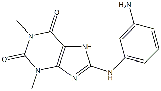 8-[(3-aminophenyl)amino]-1,3-dimethyl-3,7-dihydro-1H-purine-2,6-dione Struktur