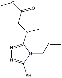 methyl [(4-allyl-5-mercapto-4H-1,2,4-triazol-3-yl)(methyl)amino]acetate Struktur