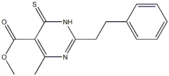 methyl 4-methyl-2-(2-phenylethyl)-6-thioxo-1,6-dihydropyrimidine-5-carboxylate Struktur