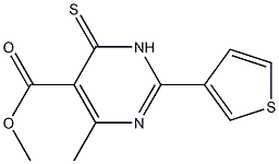 methyl 4-methyl-2-thien-3-yl-6-thioxo-1,6-dihydropyrimidine-5-carboxylate Struktur