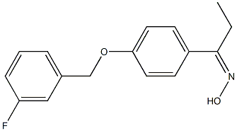 N-(1-{4-[(3-fluorophenyl)methoxy]phenyl}propylidene)hydroxylamine Struktur