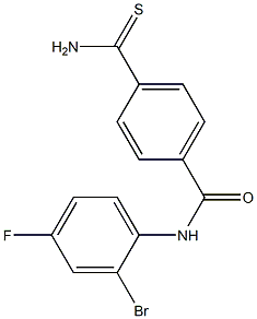 N-(2-bromo-4-fluorophenyl)-4-carbamothioylbenzamide Struktur