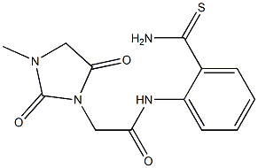 N-(2-carbamothioylphenyl)-2-(3-methyl-2,5-dioxoimidazolidin-1-yl)acetamide Struktur