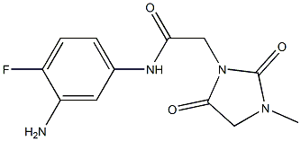 N-(3-amino-4-fluorophenyl)-2-(3-methyl-2,5-dioxoimidazolidin-1-yl)acetamide Struktur