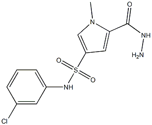 N-(3-chlorophenyl)-5-(hydrazinocarbonyl)-1-methyl-1H-pyrrole-3-sulfonamide Struktur