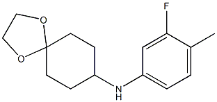 N-(3-fluoro-4-methylphenyl)-1,4-dioxaspiro[4.5]decan-8-amine Struktur