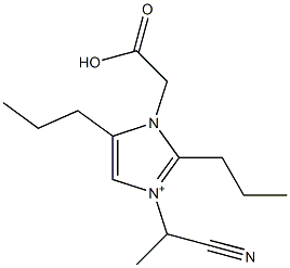 3-(1-Cyanoethyl)-2,5-dipropyl-1-(carboxymethyl)-1H-imidazol-3-ium Struktur