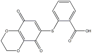 2-[(2,3,5,8-Tetrahydro-5,8-dioxo-1,4-benzodioxin)-6-ylthio]benzoic acid Struktur