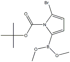 2-Bromo-5-(dimethoxyboryl)-1H-pyrrole-1-carboxylic acid tert-butyl ester Struktur