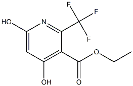 4,6-Dihydroxy-2-trifluoromethylpyridine-3-carboxylic acid ethyl ester Struktur