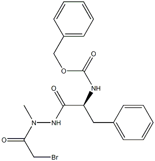 1-[N-(Benzyloxycarbonyl)-L-phenylalanyl]-2-(bromoacetyl)-2-methylhydrazine Struktur