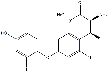 (2R,3S)-2-Amino-3-[4-(4-hydroxy-2-iodophenoxy)-2-iodophenyl]-3-iodopropanoic acid sodium salt Struktur